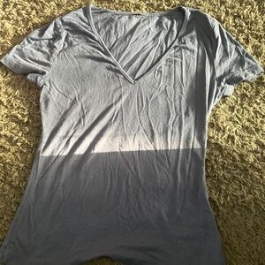 V neck baby blue top